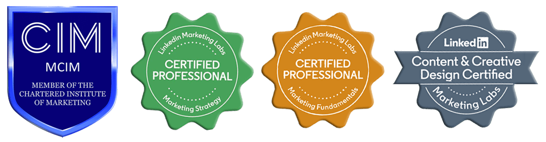 Freelance Marketer in Oxford, Qualified Chartered Institute of Marketing Member, Certified LinkedIn Digital Marketing Professional.