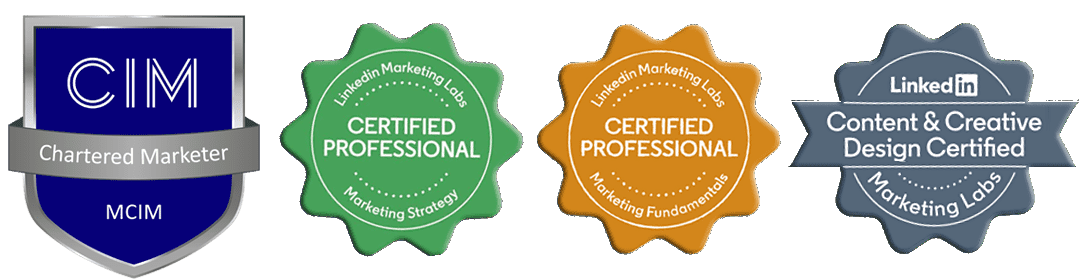 Professional Freelance B2B Marketers in Oxford, Qualified CIM Chartered Marketer, Certified LinkedIn Digital Marketing Professional.